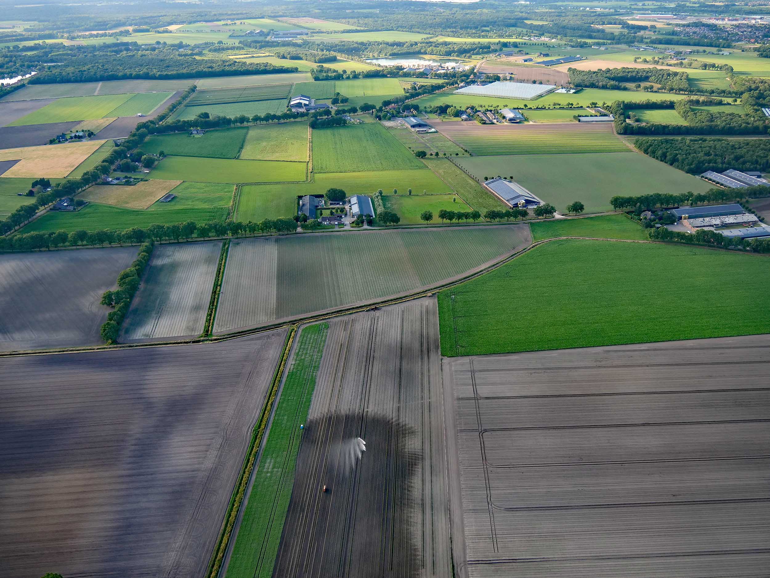 Luchtfoto van een oude ontginning